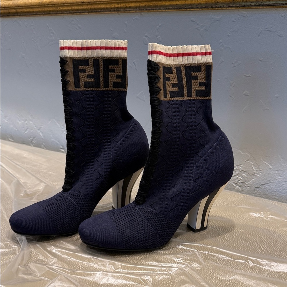 Fendi FF Logo Sock Boots